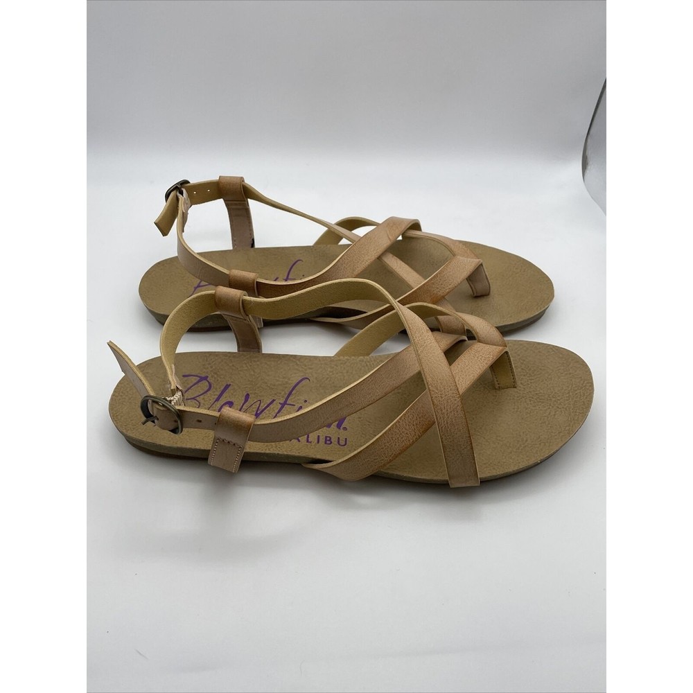 Blowfish Malibu Granola Sandals Womens 7 Strappy Thong Flats Slingback EUC